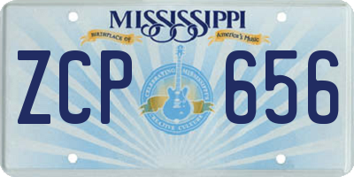 MS license plate ZCP656