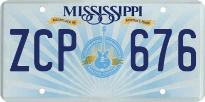 MS license plate ZCP676