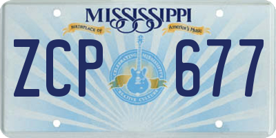 MS license plate ZCP677