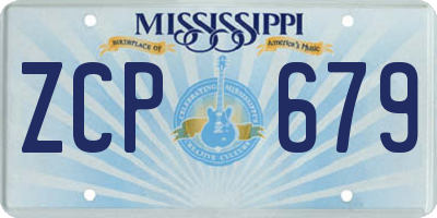 MS license plate ZCP679