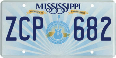 MS license plate ZCP682