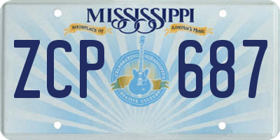 MS license plate ZCP687