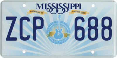 MS license plate ZCP688