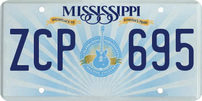 MS license plate ZCP695