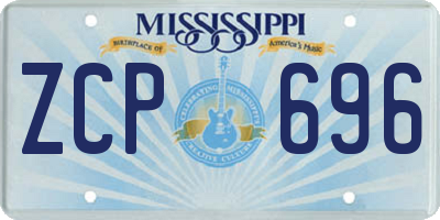 MS license plate ZCP696