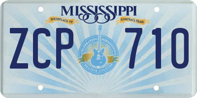 MS license plate ZCP710
