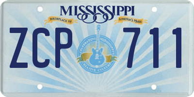 MS license plate ZCP711