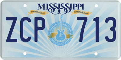 MS license plate ZCP713