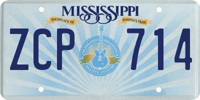 MS license plate ZCP714