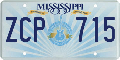 MS license plate ZCP715