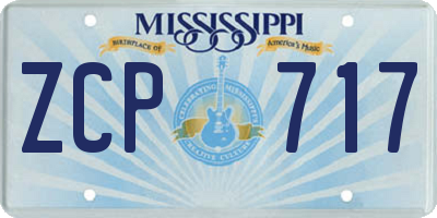 MS license plate ZCP717