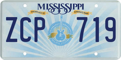 MS license plate ZCP719