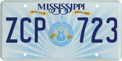 MS license plate ZCP723