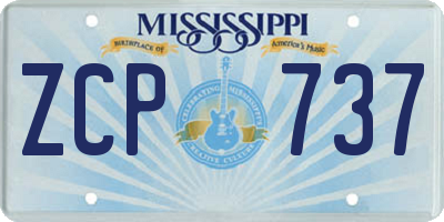 MS license plate ZCP737