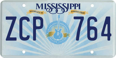 MS license plate ZCP764