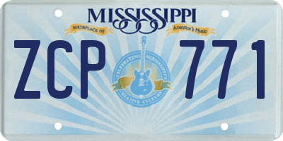 MS license plate ZCP771