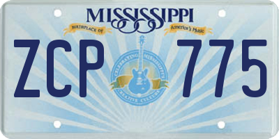 MS license plate ZCP775