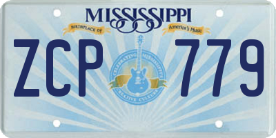 MS license plate ZCP779