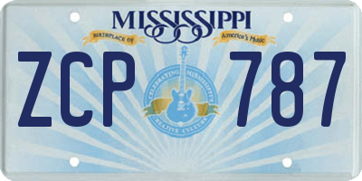 MS license plate ZCP787