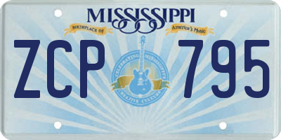 MS license plate ZCP795