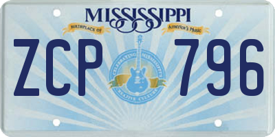 MS license plate ZCP796