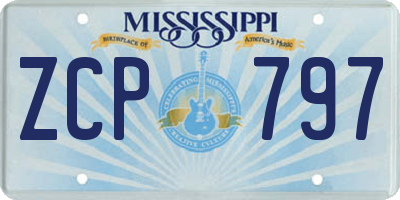 MS license plate ZCP797