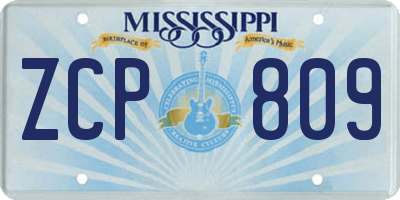 MS license plate ZCP809