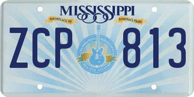 MS license plate ZCP813