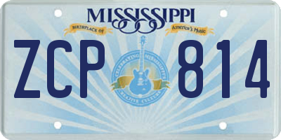 MS license plate ZCP814