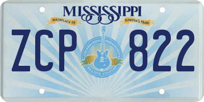 MS license plate ZCP822