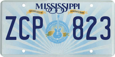 MS license plate ZCP823