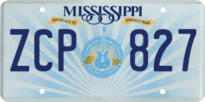MS license plate ZCP827