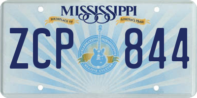 MS license plate ZCP844