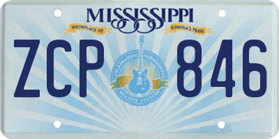 MS license plate ZCP846