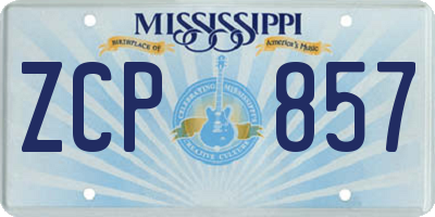 MS license plate ZCP857