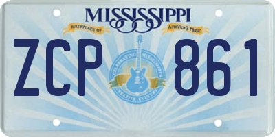 MS license plate ZCP861