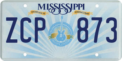 MS license plate ZCP873