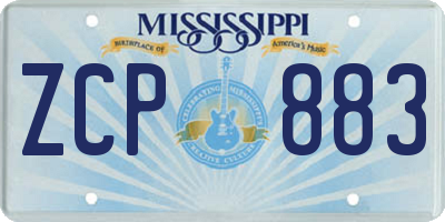MS license plate ZCP883