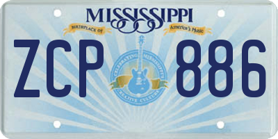 MS license plate ZCP886