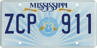 MS license plate ZCP911