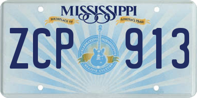 MS license plate ZCP913