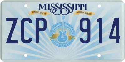 MS license plate ZCP914