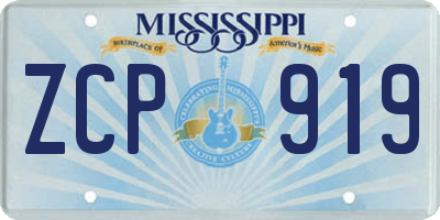 MS license plate ZCP919