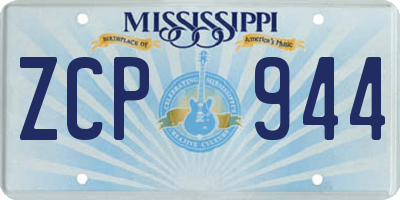 MS license plate ZCP944