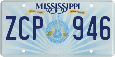 MS license plate ZCP946