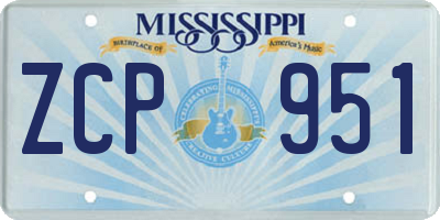 MS license plate ZCP951