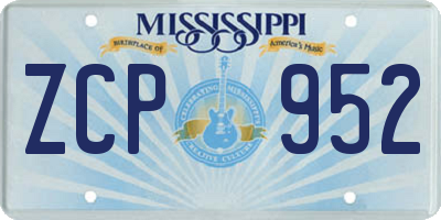MS license plate ZCP952