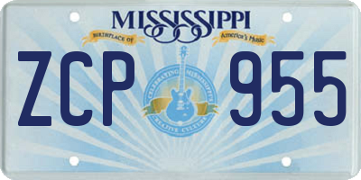 MS license plate ZCP955