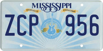 MS license plate ZCP956