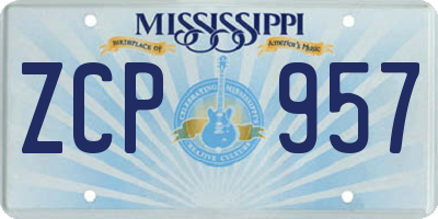 MS license plate ZCP957